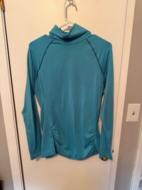Athleta Teal Long-Sleeve Swim Top